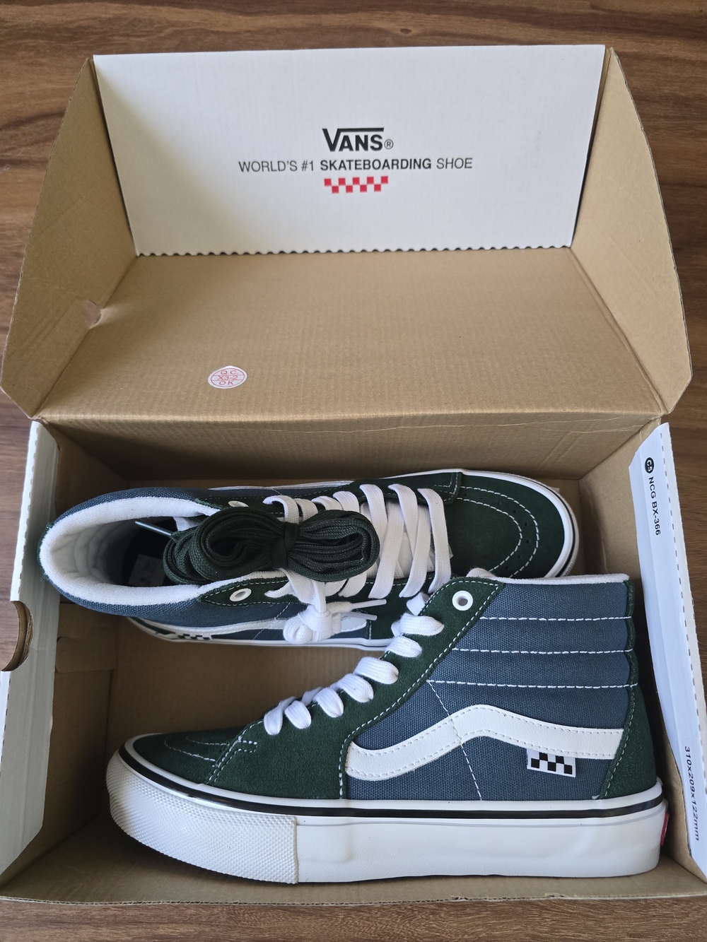 Vans Sk8-Hi Green & Blue Skate Shoes